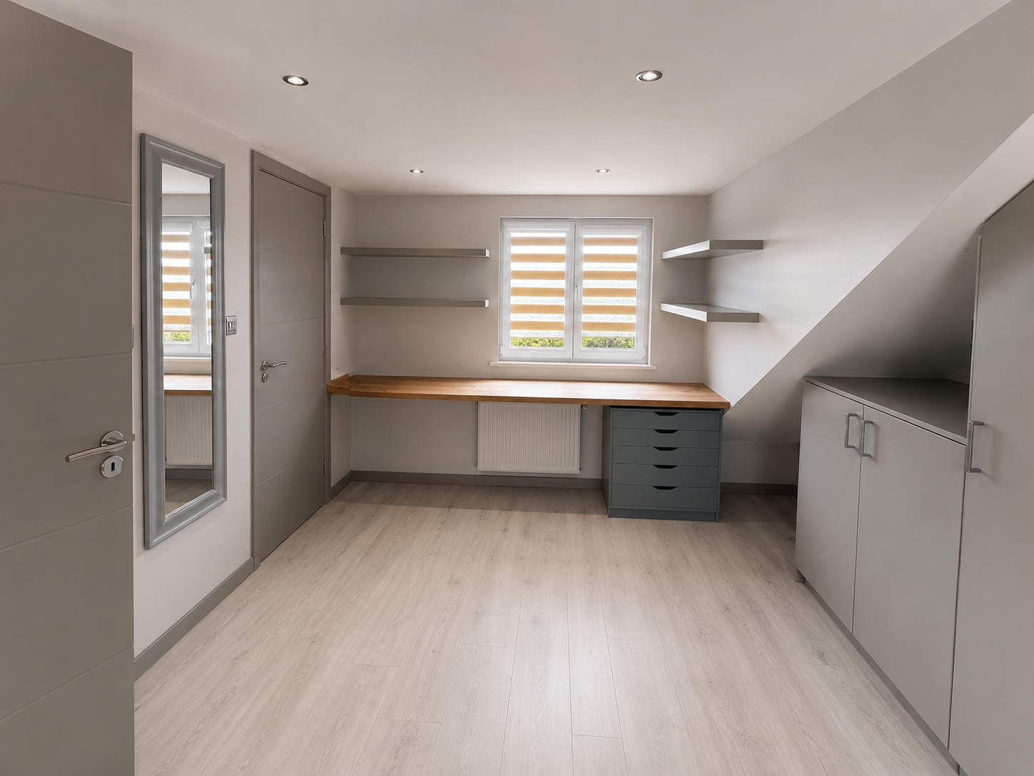 After picture attic conversion to child's bedroom.