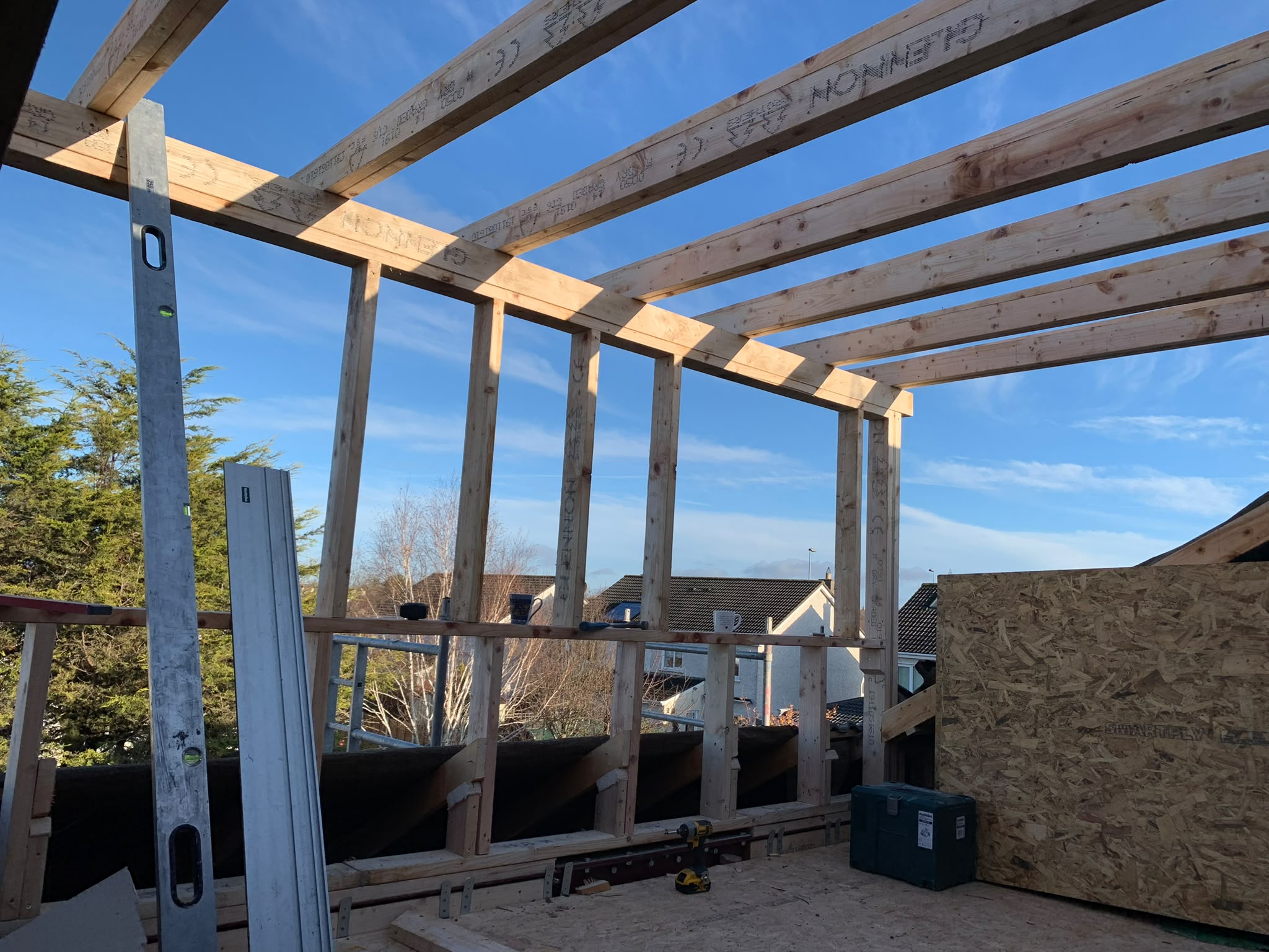 process of converting the attic to a bed room
